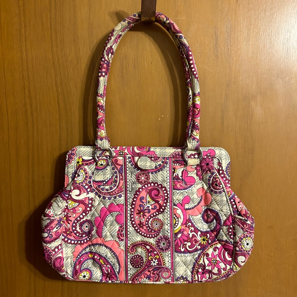 Vera Bradley Pink Paisley Quilted Satchel